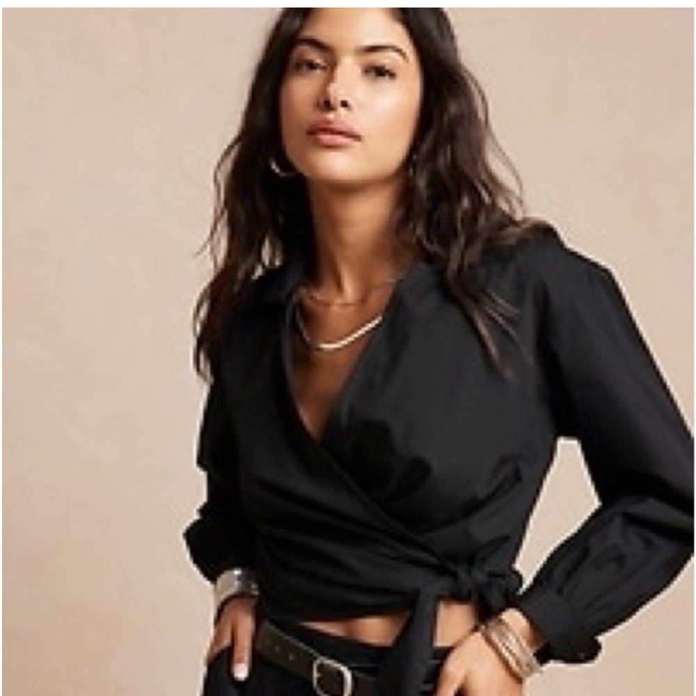 Banana Republic Cropped Wrap Shirt